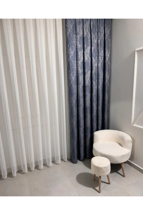 NİVEMESHOME LEINEN VOILE SHEER DESIGN 1/2.5 FOLD TULLE VORHANG APM