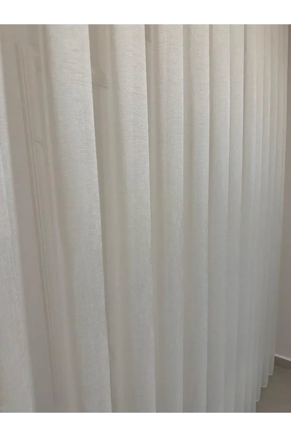 NİVEMESHOME LEINEN VOILE SHEER DESIGN 1/2.5 FOLD TULLE VORHANG APM