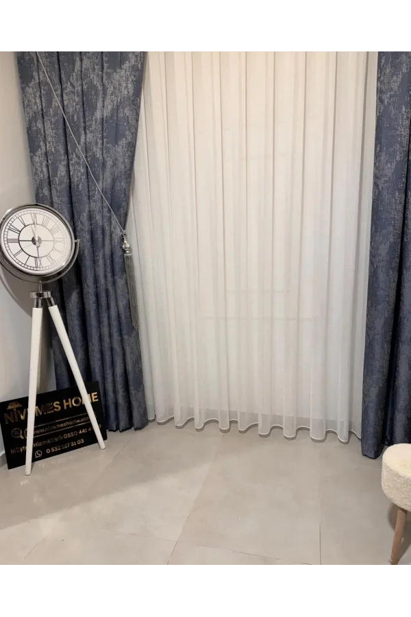 NİVEMESHOME LEINEN VOILE SHEER DESIGN 1/2.5 FOLD TULLE VORHANG APM