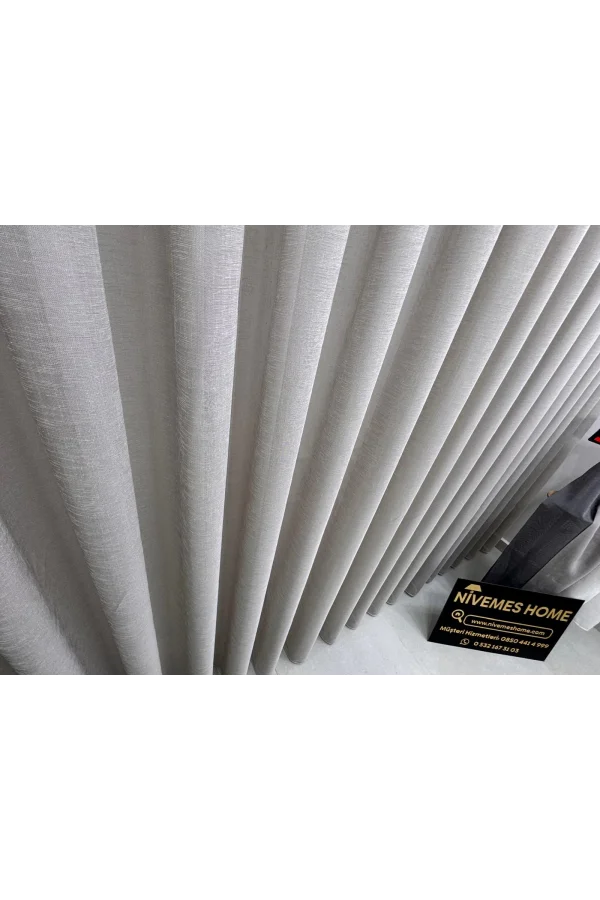 NİVEMESHOME LEINEN VOILE VIZONFARBE 1/3 DICHT GEFALTETER TÜLL VORHANG APM