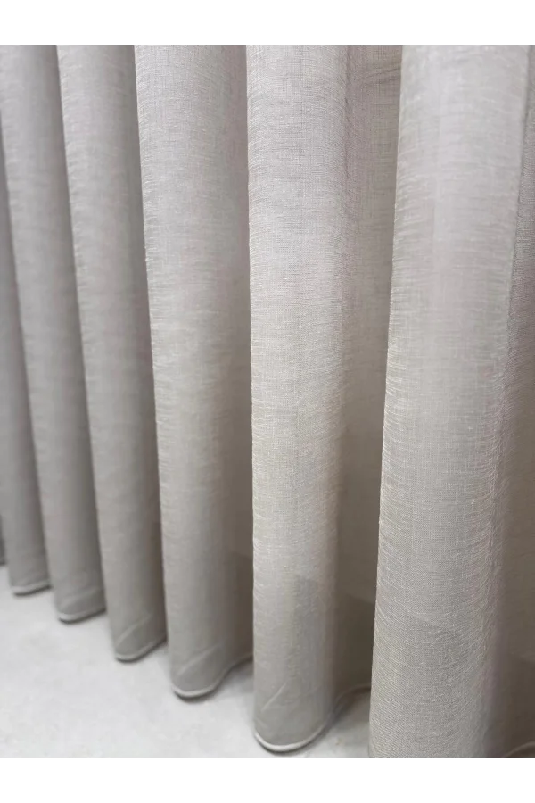 NİVEMESHOME LEINEN VOILE VIZONFARBE 1/3 DICHT GEFALTETER TÜLL VORHANG APM