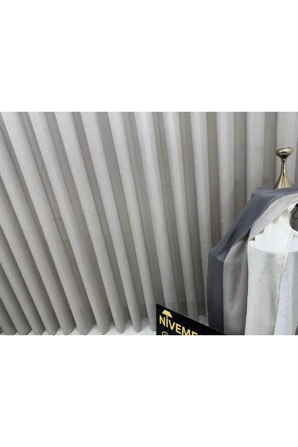 NİVEMESHOME LEINEN VOILE VIZONFARBE 1/3 DICHT GEFALTETER TÜLL VORHANG APM