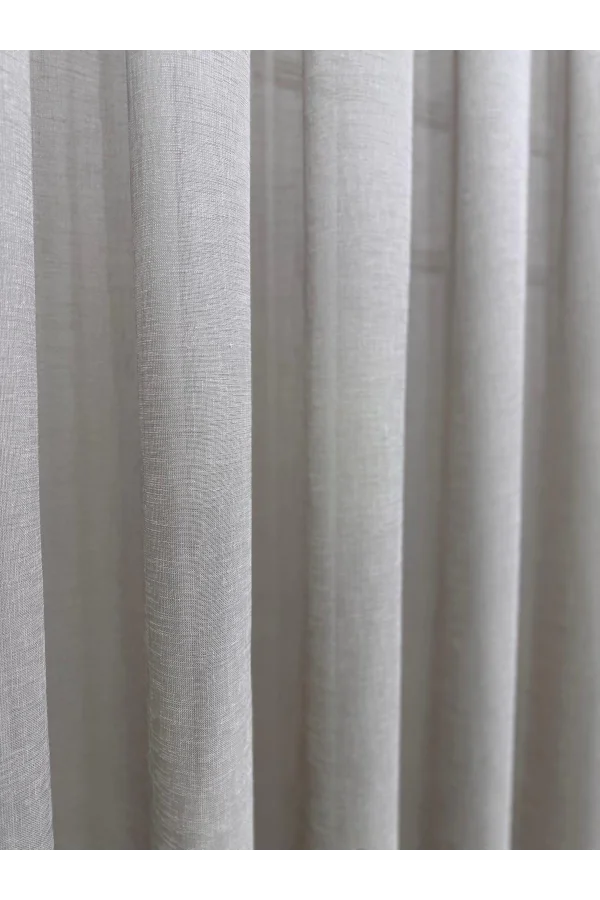 NİVEMESHOME LEINEN VOILE VIZONFARBE 1/3 DICHT GEFALTETER TÜLL VORHANG APM