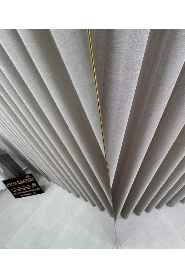 NİVEMESHOME LEINEN VOILE VIZONFARBE 1/3 DICHT GEFALTETER TÜLL VORHANG APM