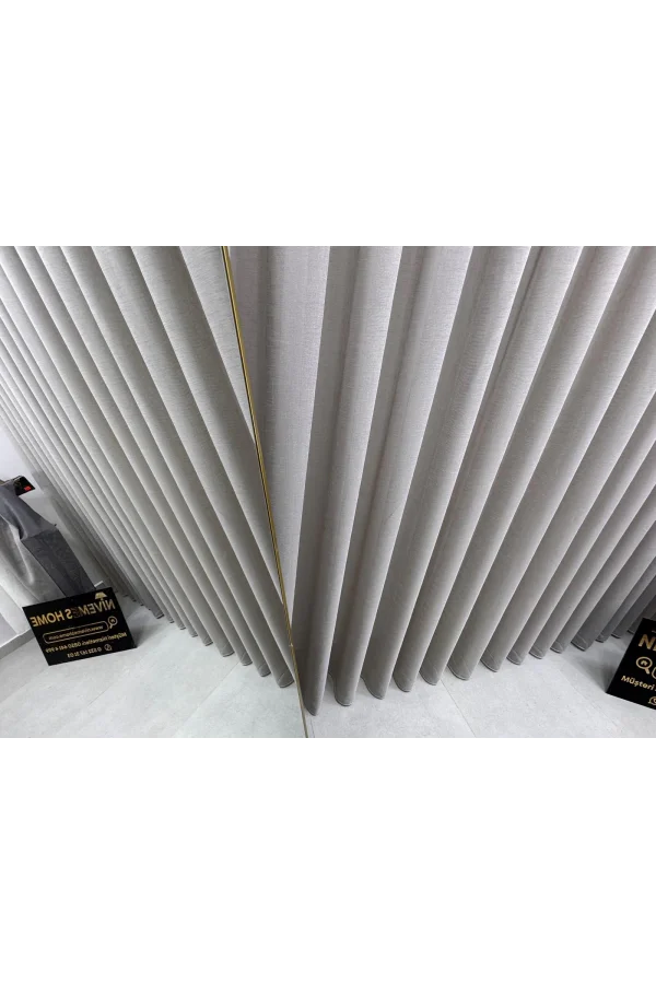 NİVEMESHOME LEINEN VOILE VIZONFARBE 1/3 DICHT GEFALTETER TÜLL VORHANG APM