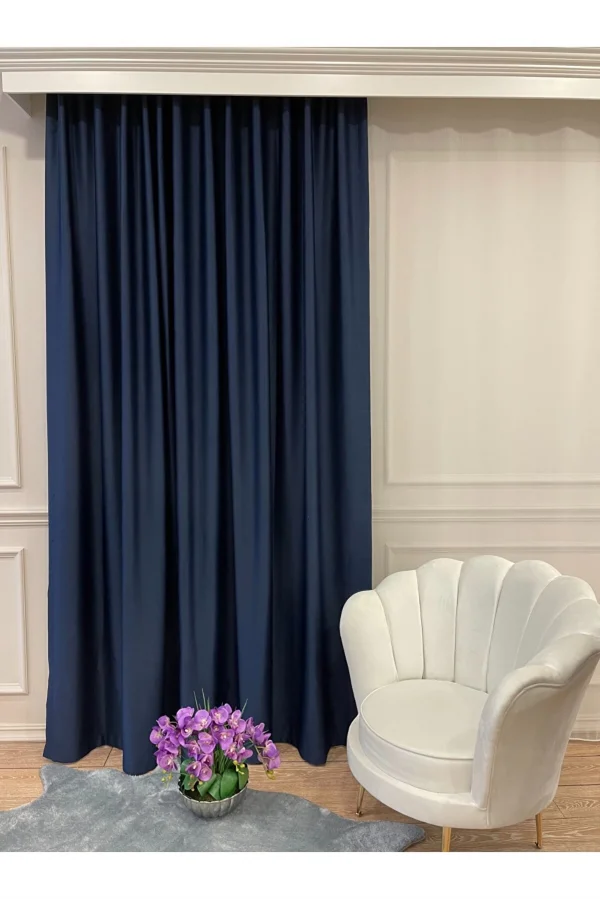 NİVEMESHOME DUNKELBLAUE BLACKOUT-VORHÄNGE PLAIN SCHATTIERUNGSZUBEHÖR
