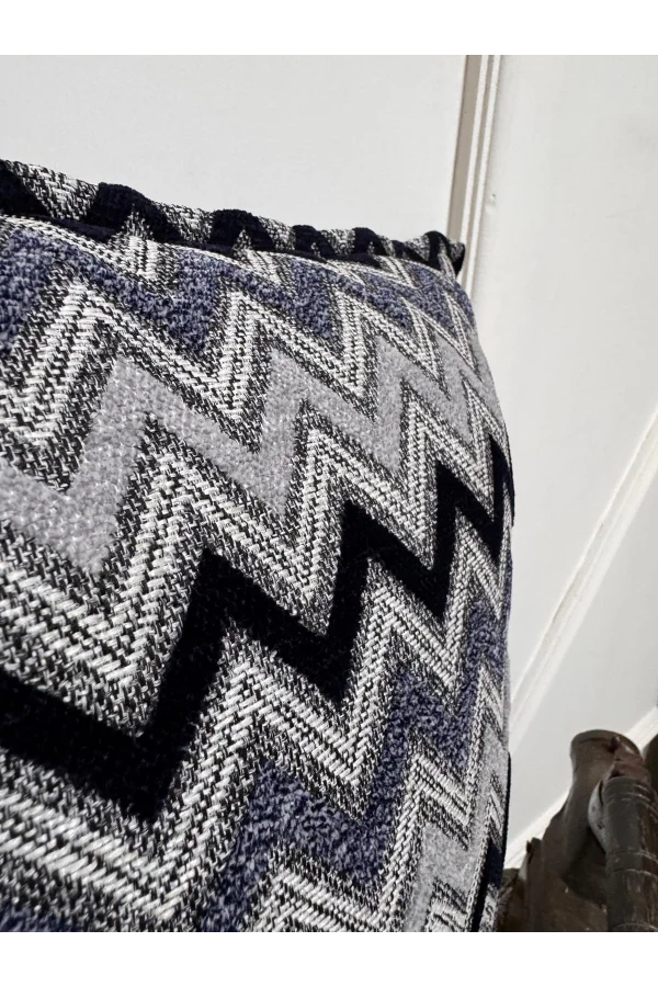 NİVEMESHOME NAVY BLUE GRAY FIBER FILLED CUSHION COVER 45X45