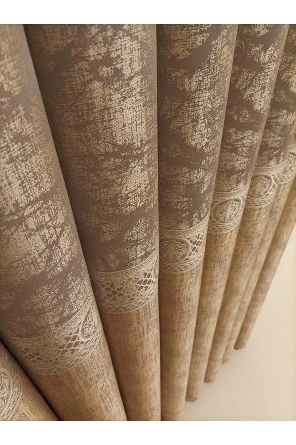 NİVEMESHOME LALİN BEJ 1/3 SIK PİLE  FON PERDE APM