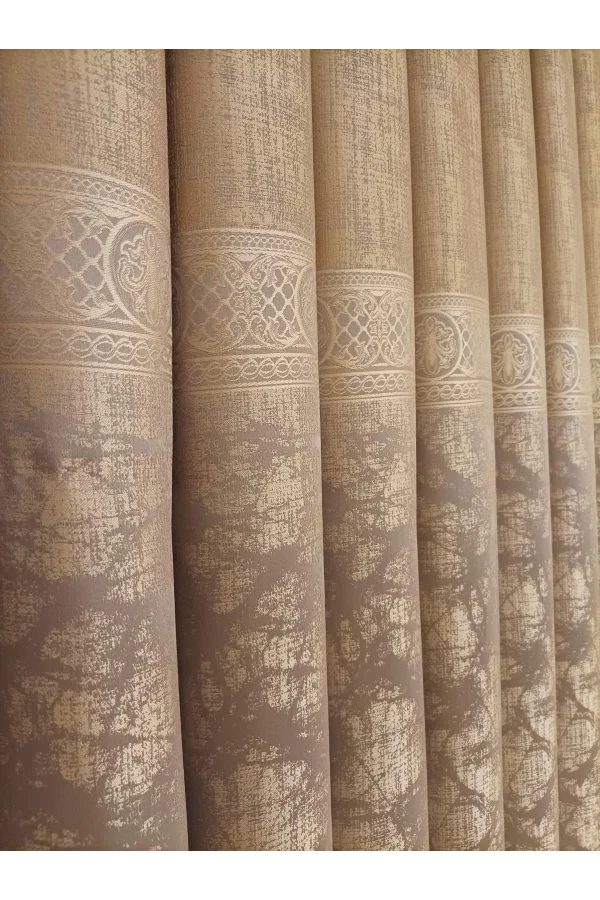 NİVEMESHOME LALİN BEJ 1/3 SIK PİLE  FON PERDE APM