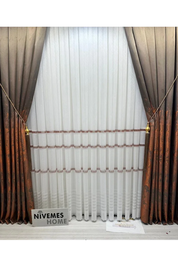 NİVEMESHOME LETONYA 1/3 SIK PİLELİ ÖRME TÜL PERDE APM