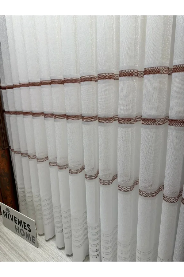 NİVEMESHOME LETONYA 1/3 SIK PİLELİ ÖRME TÜL PERDE APM