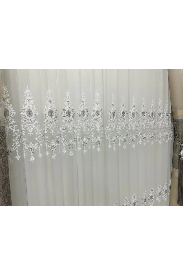 NİVEMESHOME LİBRA 1/3 SIK PİLELİ TÜL PERDE APM