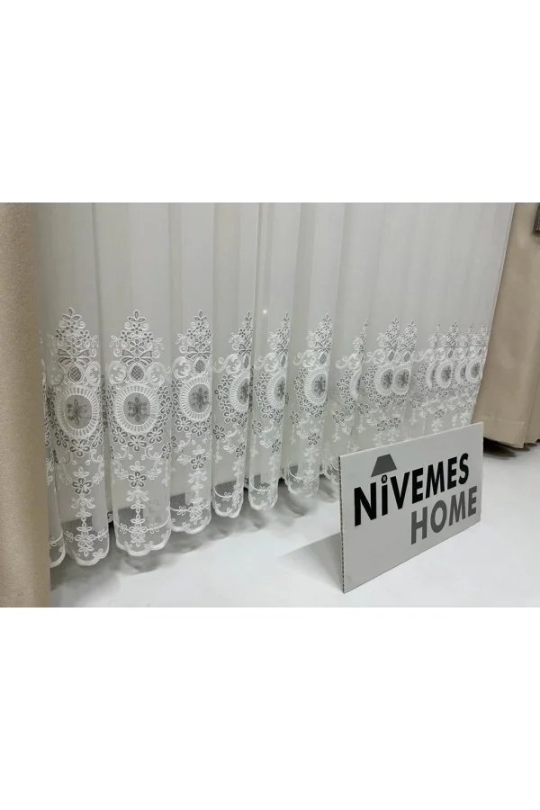 NİVEMESHOME LİBRA 1/3 SIK PİLELİ TÜL PERDE APM