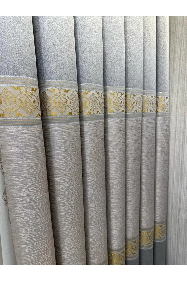 NİVEMESHOME LİKYA FT632120 V-2001 СЕРЫЙ 1/3 ГУСТОЕ НАТЯНУТОЕ ФОНОВОЕ ЗАНАВЕС