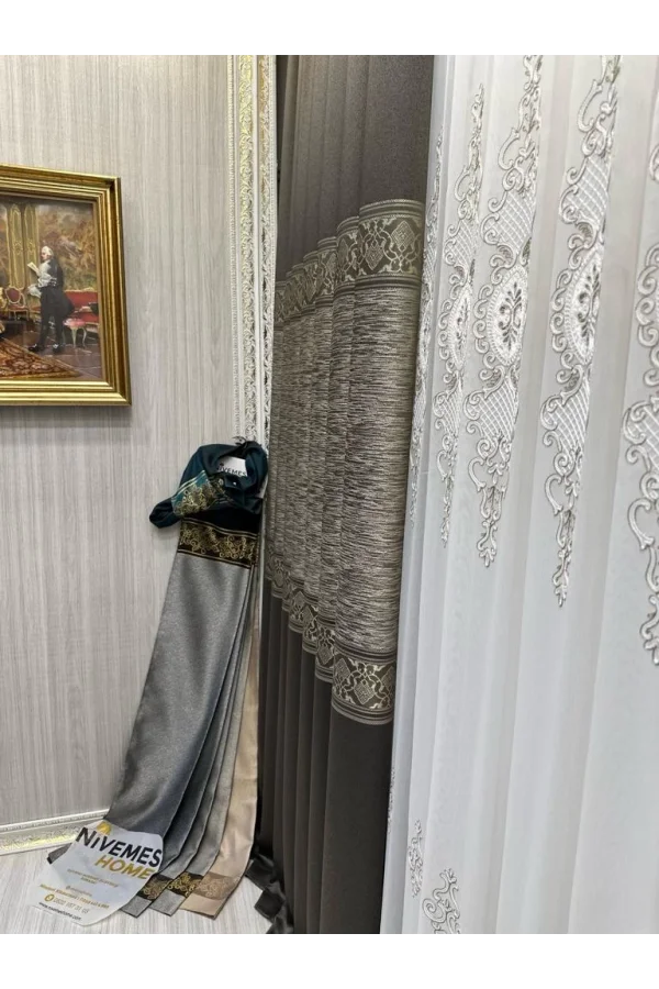 NİVEMESHOME ЛИКЬЯ FT632120 V-2503 АНТРАЦИТ 1/3 ПЛОТНОЕ ШЕЛКОВИСТОЕ ЗАТЕМНИТЕЛЕ РИДПЕР АПМ