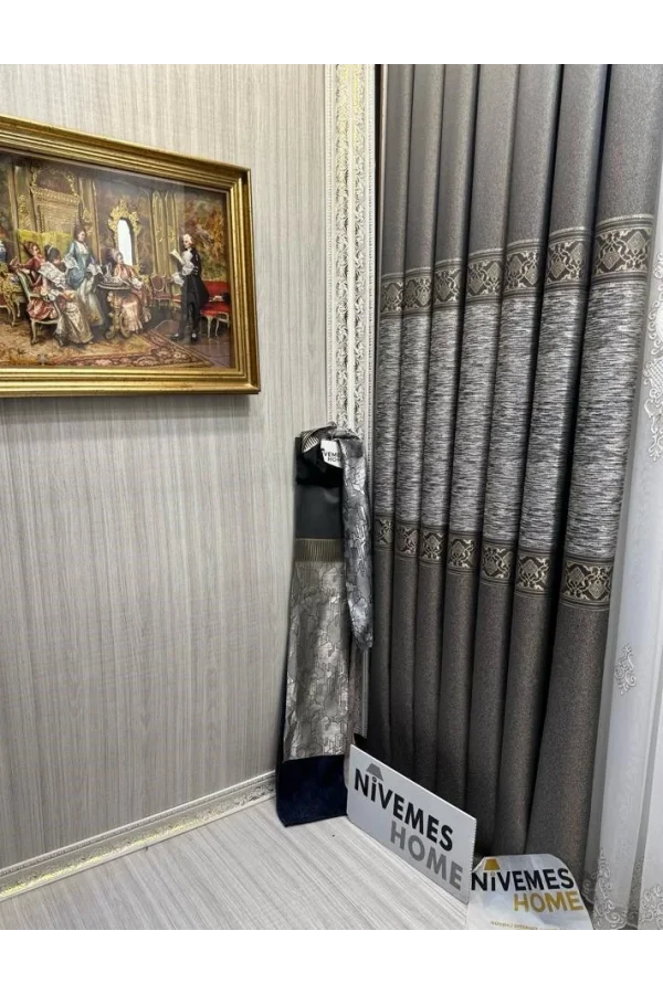 NİVEMESHOME LİKYA FT632120 V-5302 TOPRAK 1/3 SIK PİLELİ FON PERDE APM