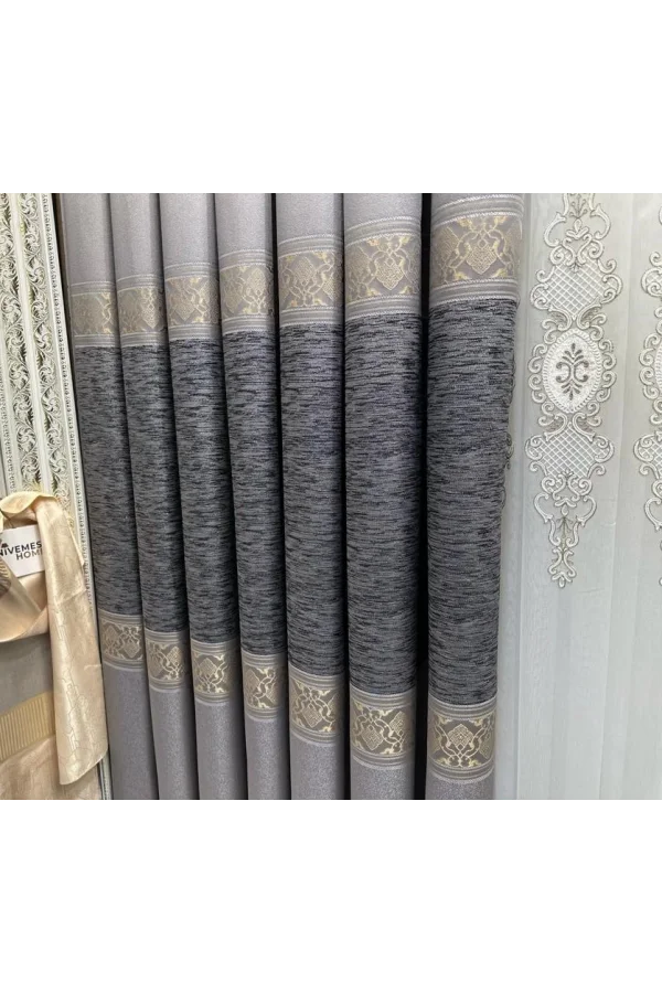 NİVEMESHOME ЛИКИЯ FT632120 V-5403 СЕРЕБРО 1/3 ПЛОТНЫЙ ЗАВИТОК ЗАНАВЕСА APM