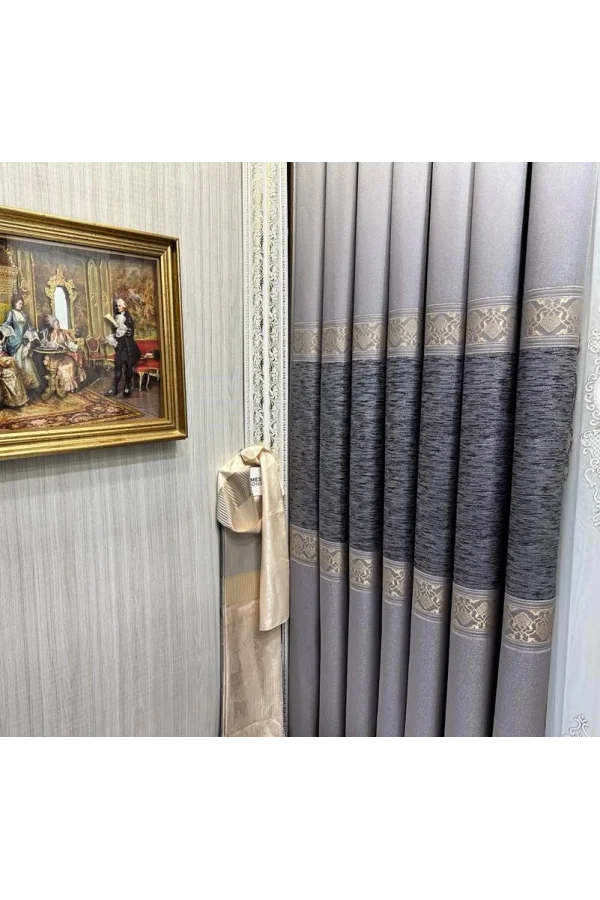 NİVEMESHOME ЛИКИЯ FT632120 V-5403 СЕРЕБРО 1/3 ПЛОТНЫЙ ЗАВИТОК ЗАНАВЕСА APM