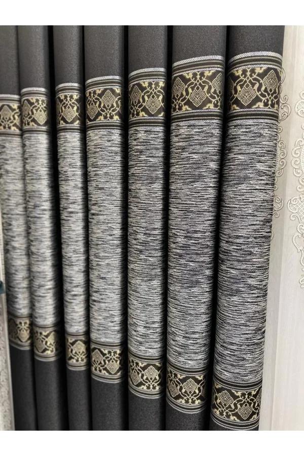 NİVEMESHOME ЛИКЬЯ FT632120 V-902 ЧЕРНЫЙ 1/3 ПЛОТНЫЙ ПЛЕТЕНЫЙ ЗАНАВЕС APM