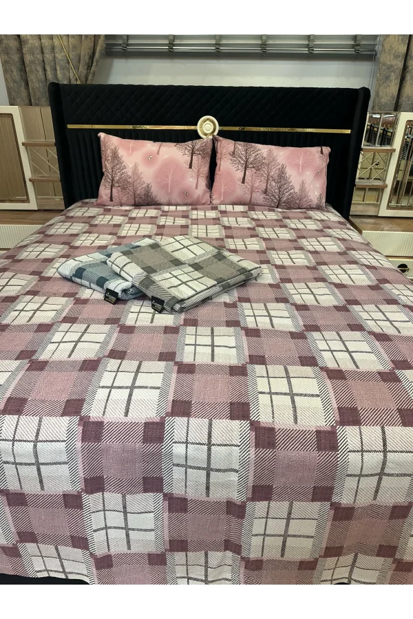 Colcha de piqué individual con estampado de pizarra NIVEMESHOME en lila de 200x230 cm