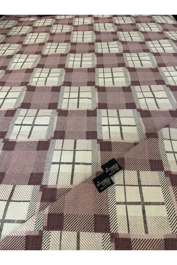 Colcha de piqué individual con estampado de pizarra NIVEMESHOME en lila de 200x230 cm