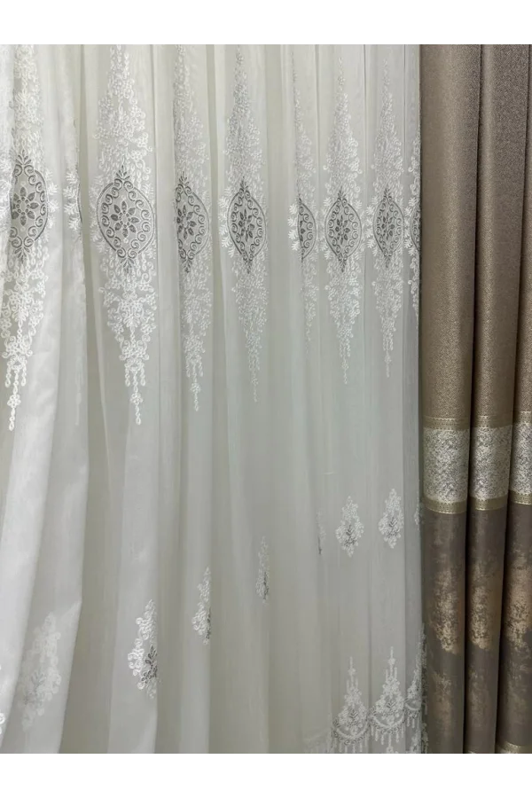NİVEMESHOME LİNES 1/3 SIK PİLELİ TÜL PERDE