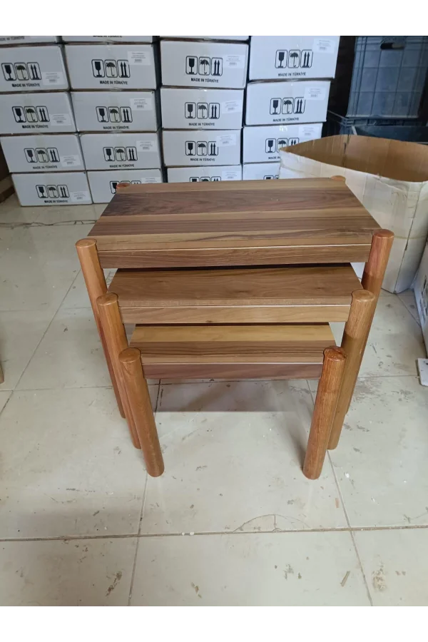 NİVEMESHOME LİZA WALNUT ZIGON TABLE