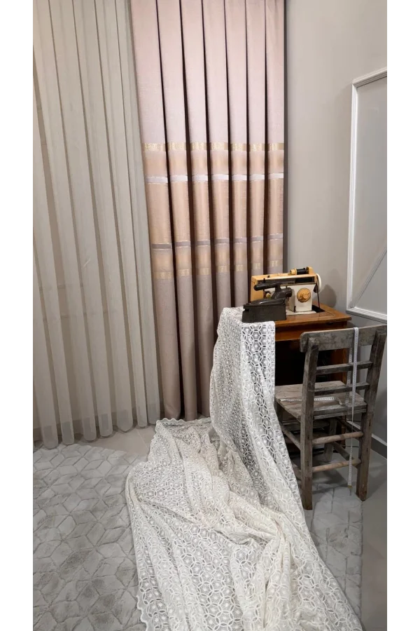 NİVEMESHOME NEUE SAISON LEINEN 1/3 DICK GEFALTETER VORHANG VON PERDE APM