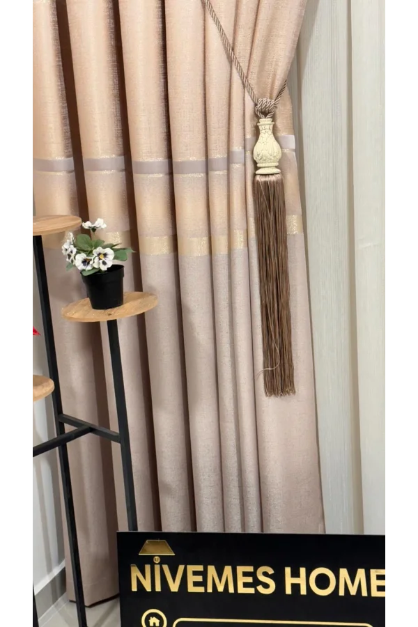 NİVEMESHOME NEUE SAISON LEINEN 1/3 DICK GEFALTETER VORHANG VON PERDE APM
