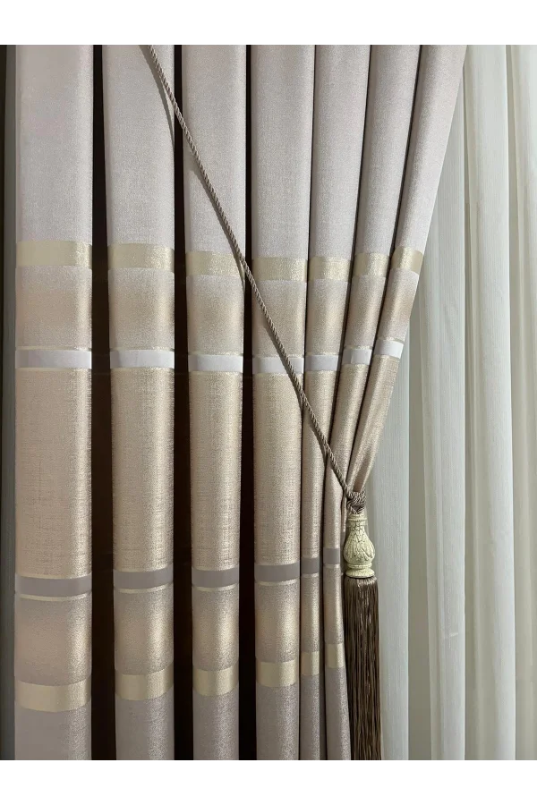 NİVEMESHOME NEUE SAISON LEINEN 1/3 DICK GEFALTETER VORHANG VON PERDE APM