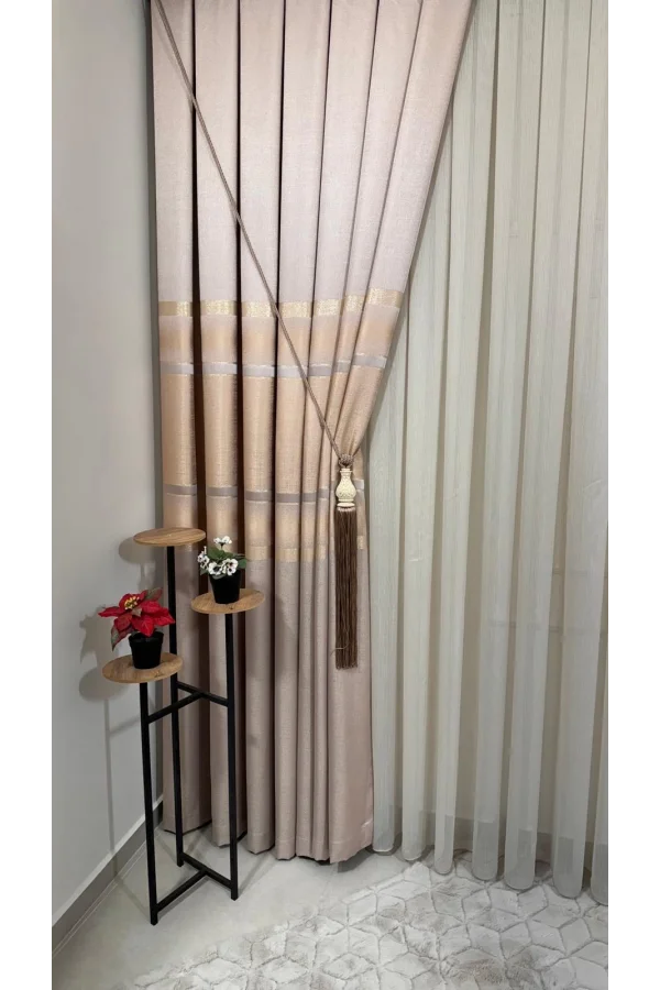 NİVEMESHOME NEUE SAISON LEINEN 1/3 DICK GEFALTETER VORHANG VON PERDE APM