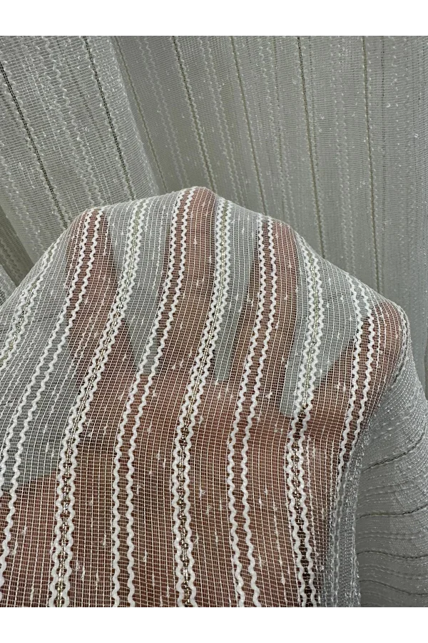 NİVEMESHOME LUGANO V-102 1/3 SICHTBARE GERAFFTE TÜLLVORHÄNGE APM