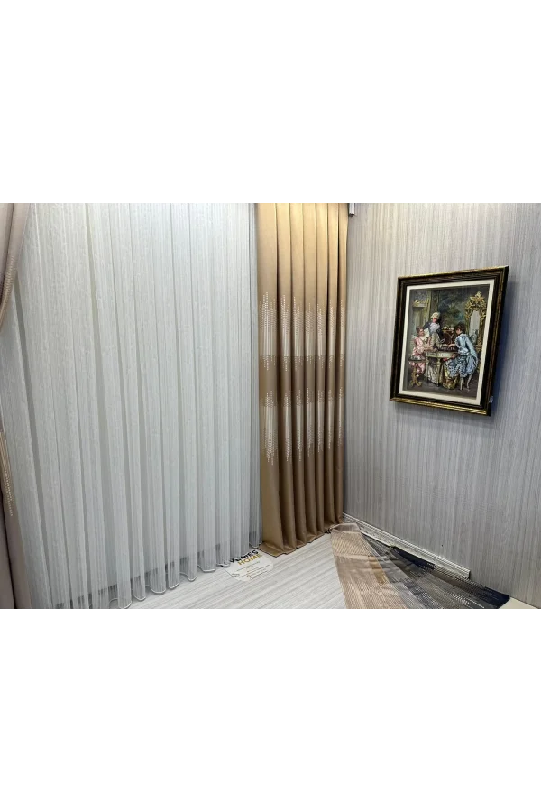 NİVEMESHOME LUGANO V-102 1/3 SICHTBARE GERAFFTE TÜLLVORHÄNGE APM