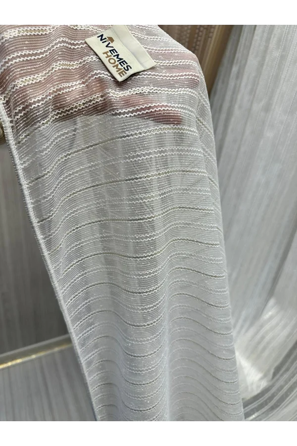 NİVEMESHOME LUGANO V-102 1/3 SICHTBARE GERAFFTE TÜLLVORHÄNGE APM