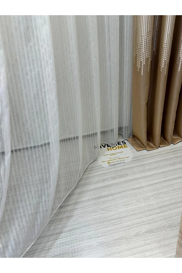 NİVEMESHOME LUGANO V-102 1/3 SICHTBARE GERAFFTE TÜLLVORHÄNGE APM