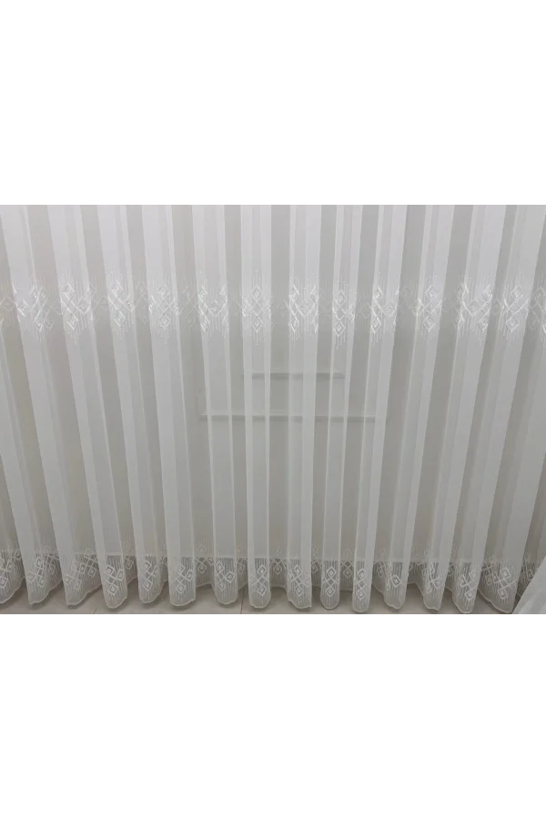 NİVEMESHOME LUNA GEOMÉTRICO 1/3 CORTINA DE TUL PLISADA APILADA