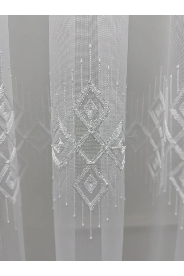 NİVEMESHOME LUNA GEOMÉTRICO 1/3 CORTINA DE TUL PLISADA APILADA