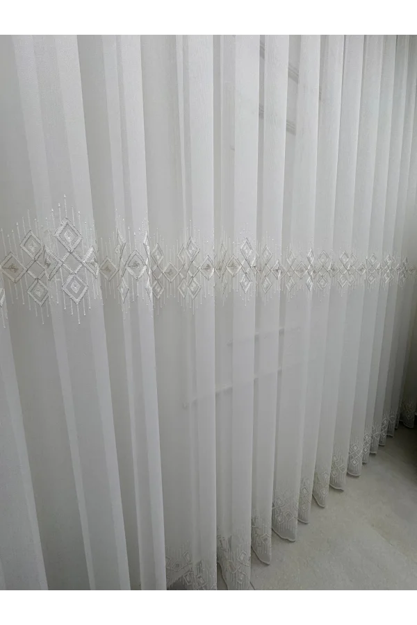 NİVEMESHOME LUNA GEOMÉTRICO PATRÓN DE ORO 1/3 TUL PLISADO DENSO APM