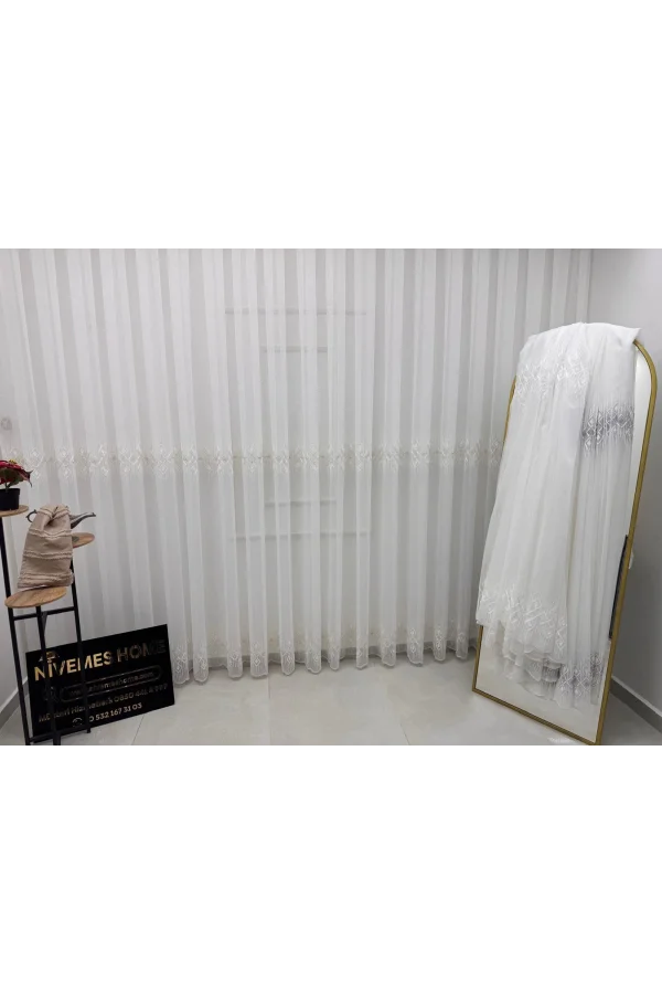 NİVEMESHOME LUNA GEOMÉTRICO PATRÓN DE ORO 1/3 TUL PLISADO DENSO APM