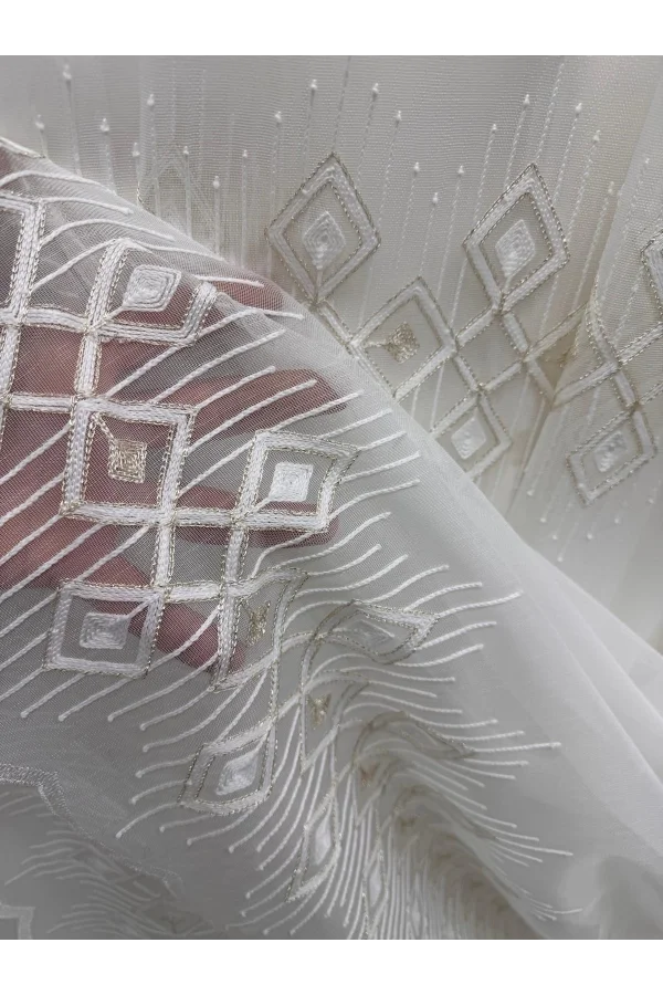 NİVEMESHOME LUNA GEOMÉTRICO PATRÓN DE ORO 1/3 TUL PLISADO DENSO APM