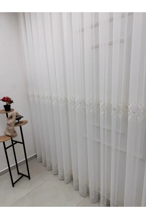 NİVEMESHOME LUNA GEOMÉTRICO PATRÓN DE ORO 1/3 TUL PLISADO DENSO APM