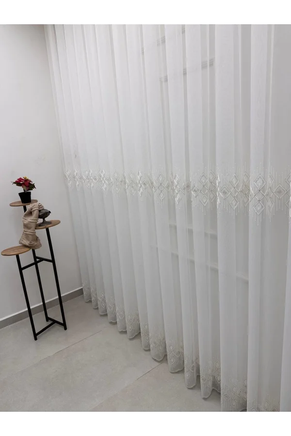 NİVEMESHOME LUNA GEOMÉTRICO PATRÓN DE ORO 1/3 TUL PLISADO DENSO APM