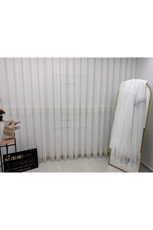 NİVEMESHOME LUNA GEOMÉTRICO PATRÓN DE ORO 1/3 TUL PLISADO DENSO APM