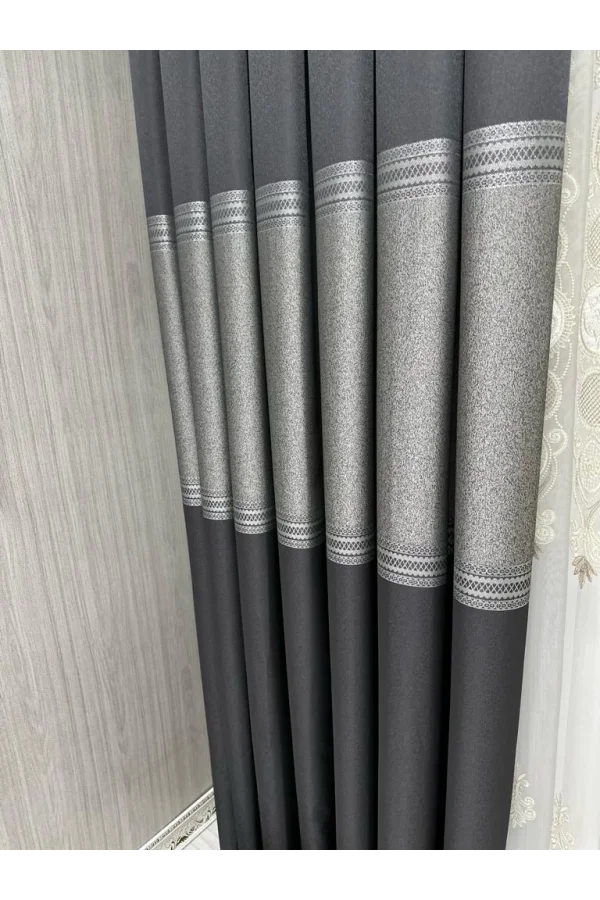 NİVEMESHOME MANAVGAT АНТРАЦИТ FT632113 V-2505 1/3 ПЛОТНО ШТАПЕЛИРОВАННЫЙ ФОНОВЫЙ ШТОРЫ APM