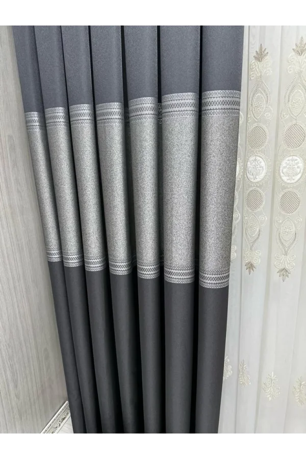 NİVEMESHOME MANAVGAT АНТРАЦИТ FT632113 V-2505 1/3 ПЛОТНО ШТАПЕЛИРОВАННЫЙ ФОНОВЫЙ ШТОРЫ APM