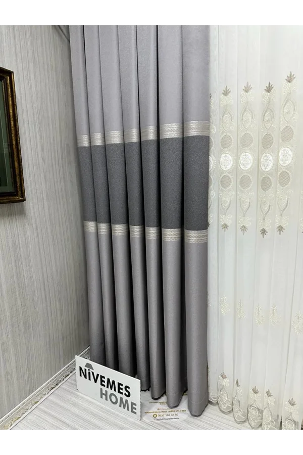 NİVEMESHOME MANAVGAT Серый FT632113 V-5401 1/3 TIGHT LOOP FON PERDE АРМ