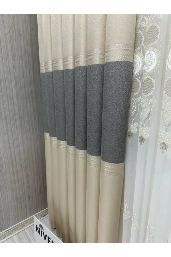 NİVEMESHOME MANAVGAT CREMA FT632113 V-113 1/3 TESSUTO GOFFRATO TENDA A STRATI