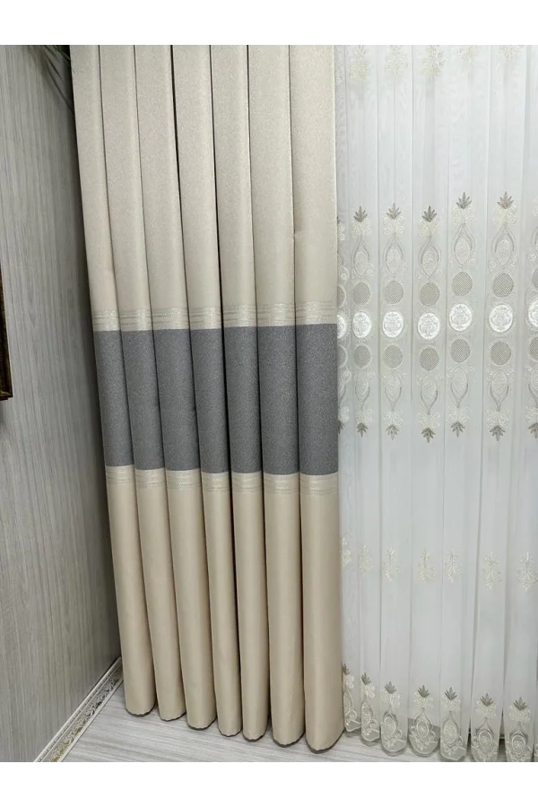 NİVEMESHOME MANAVGAT CREMA FT632113 V-113 1/3 TESSUTO GOFFRATO TENDA A STRATI