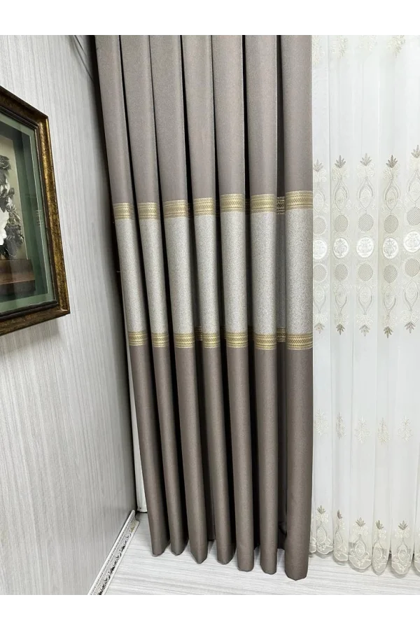 NİVEMESHOME МАНАВГАТ, ТОПРАК, FT632113, V-5301, 1/3, ПЛОТНАЯ ОСНОВАННАЯ ФОНОВАЯ ШТОРА APM