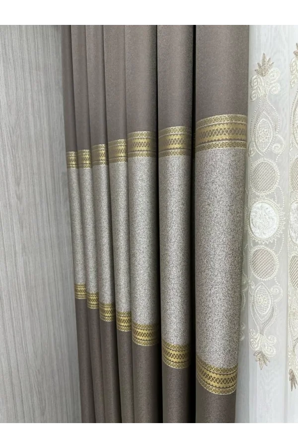 NİVEMESHOME МАНАВГАТ, ТОПРАК, FT632113, V-5301, 1/3, ПЛОТНАЯ ОСНОВАННАЯ ФОНОВАЯ ШТОРА APM